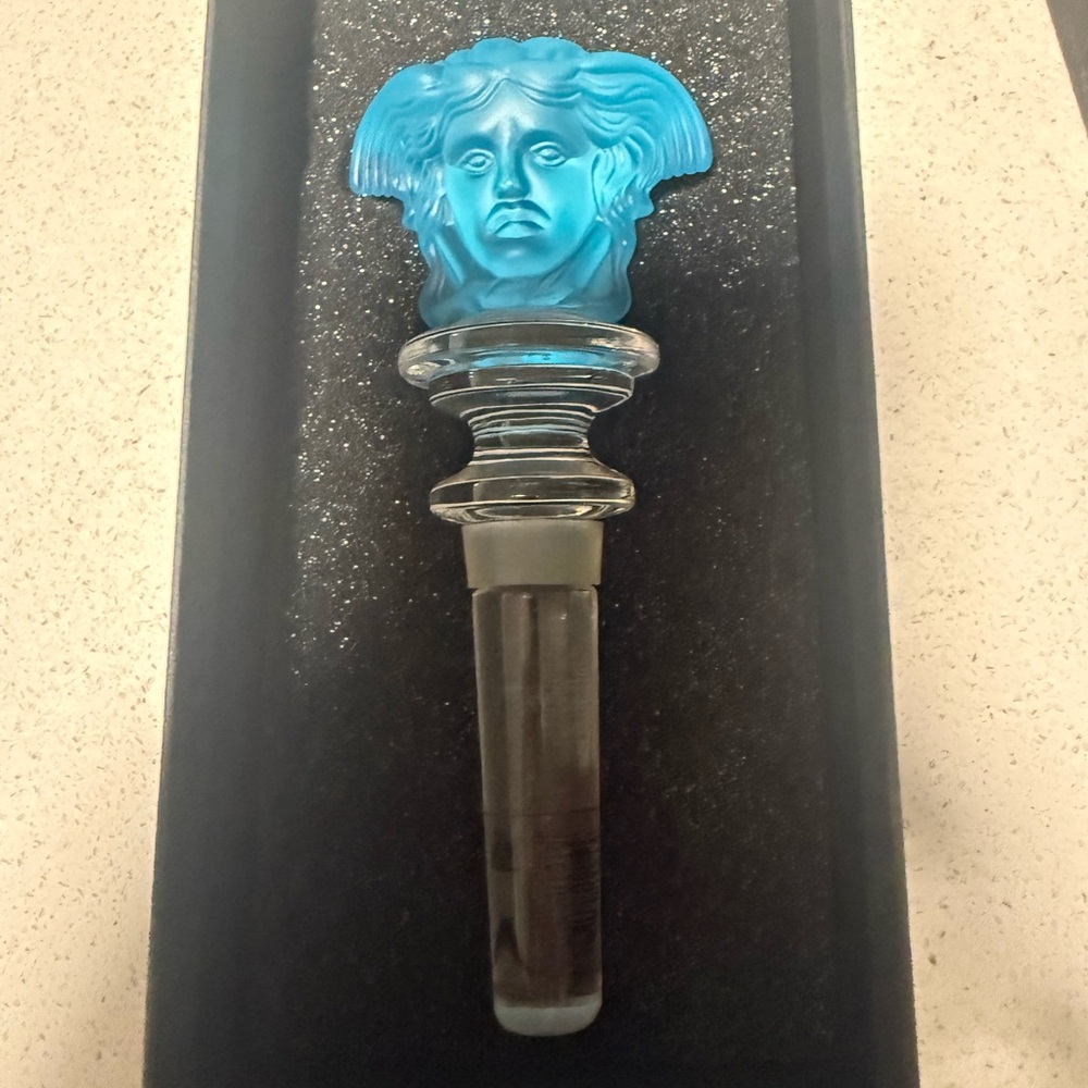 Blue Glass Bottle Stopper